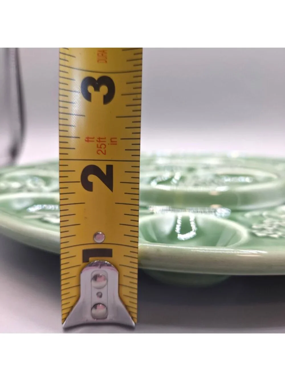 Bordallo Pinheiro Rabbit Green Majolica Deviled Egg Plate 13” Serving Portugal